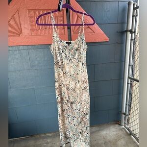 AFRM Midi Dress Multi-Color Snake Print Slip Dress. Size S/P